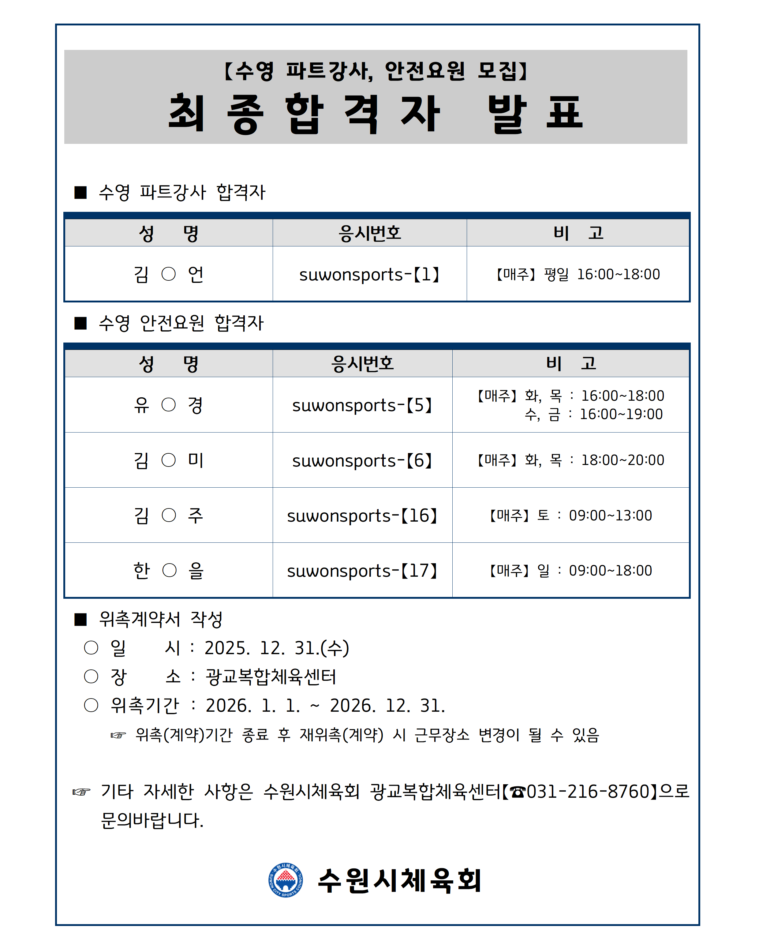 광교복합체육센터 수영 파트강사, 안전요원 위촉 결과보고-(12.30.).png